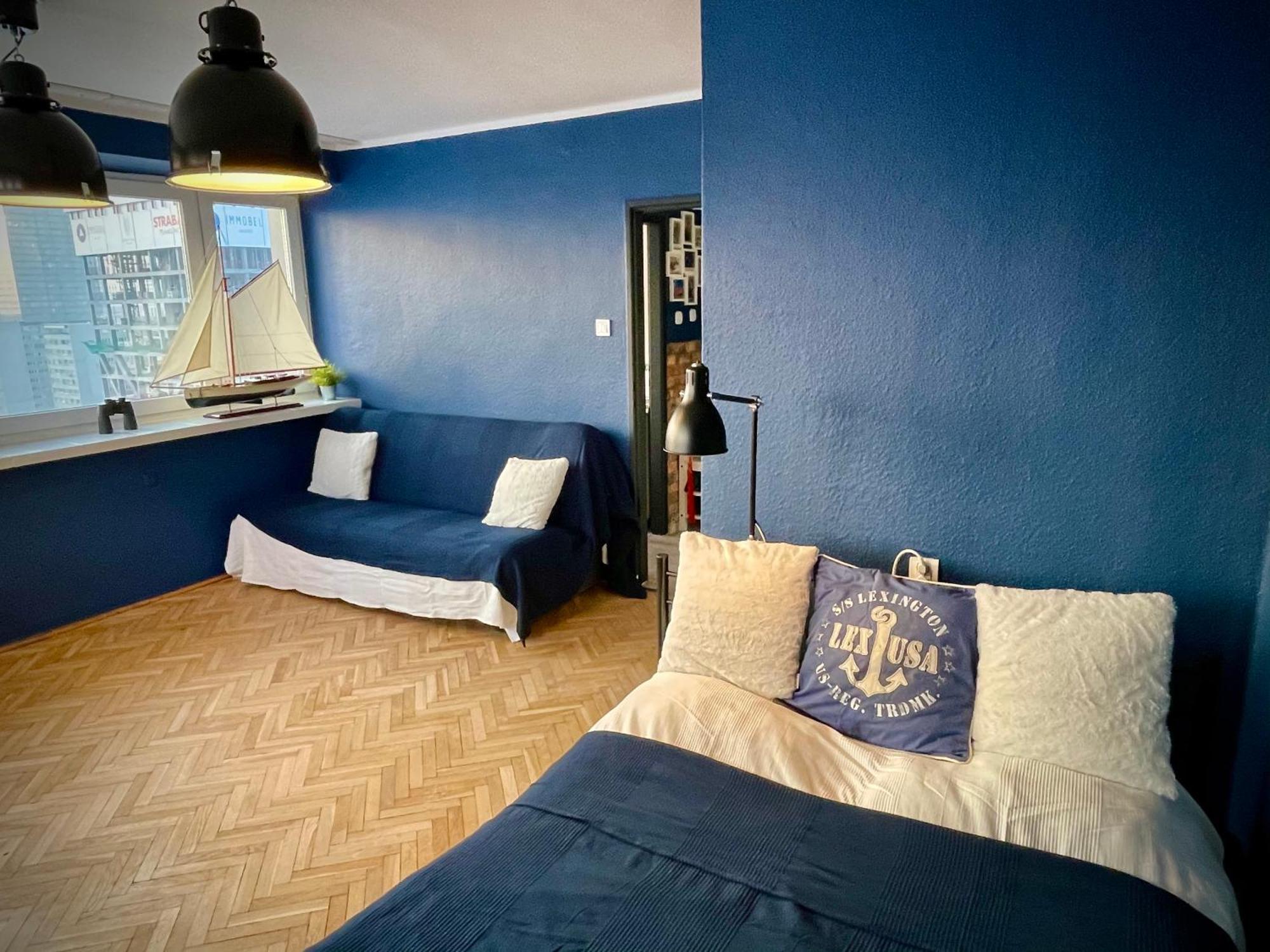 Lägenhet Super Blue Scisle Centrum Dwie Linie Metra Netflix Wifi 300 Mbs Panorama Miasta Warszawa